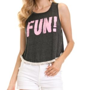 Fun Crop Top Graphic Tank Top